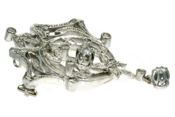 Antique Belle Epoque diamond brooch pendant